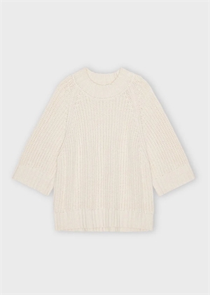 Change rib knit Ecru Melange Moshi Moshi 